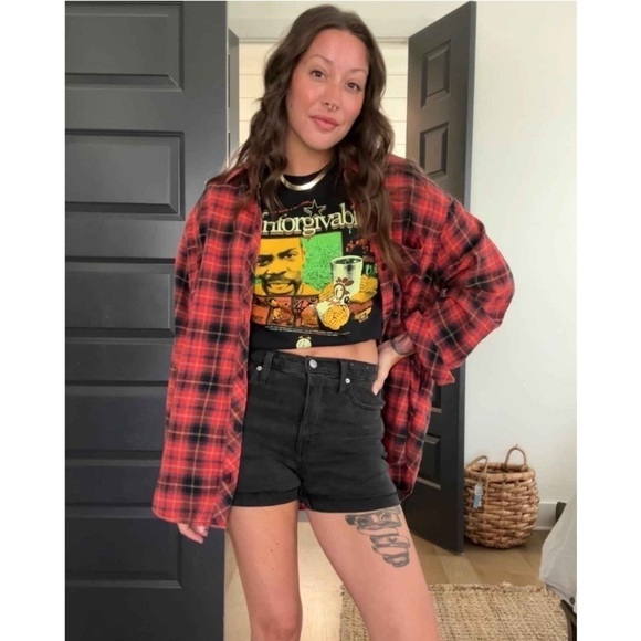 Women's Oversized Button-Down Flannel
Shirt - Wild Fable™ Red Plaid new - Picture 2 of 9